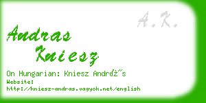 andras kniesz business card